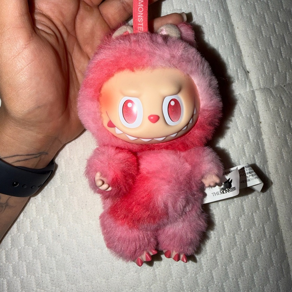 The Monsters Pink Plush Monster Keychain - Cute Kids Accessory